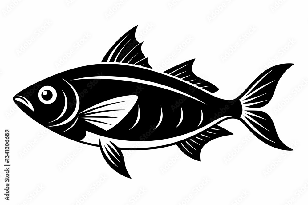 Fototapeta premium fish line art silhouette vector illustration