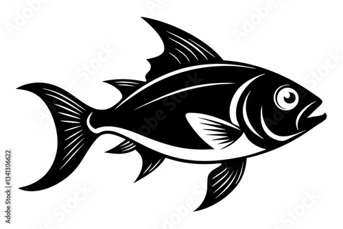 fish line art silhouette vector illustration