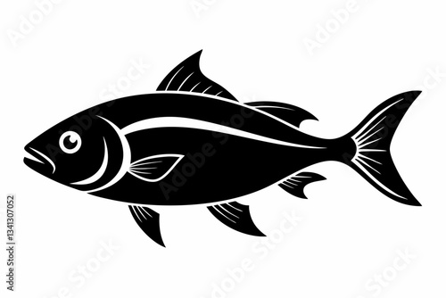fish line art silhouette vector illustration