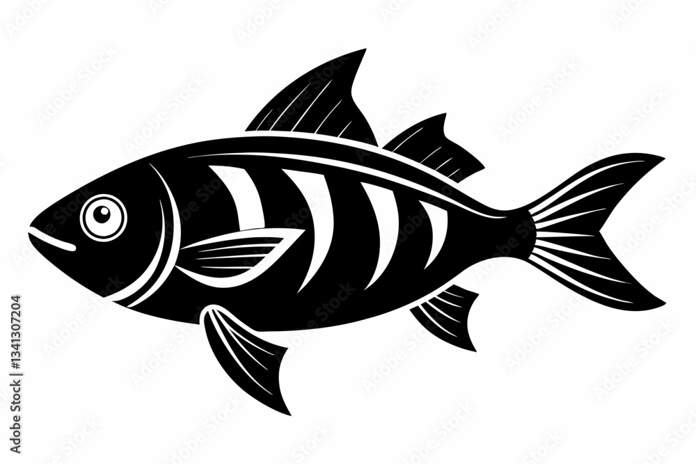 Fototapeta premium fish line art silhouette vector illustration