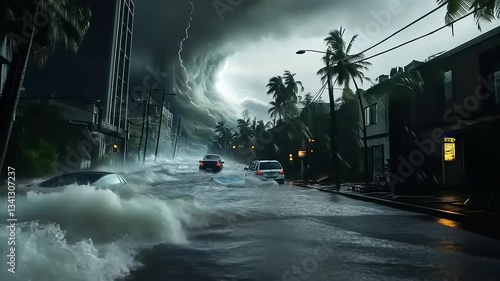 Apocalyptic Storm: City Submerged in Catastrophic Flood