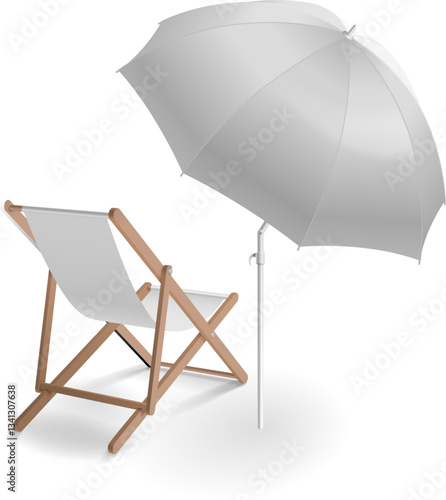 Beach Umbrella with Sunbed