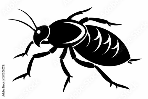 flea animal line art silhouette vector illustration