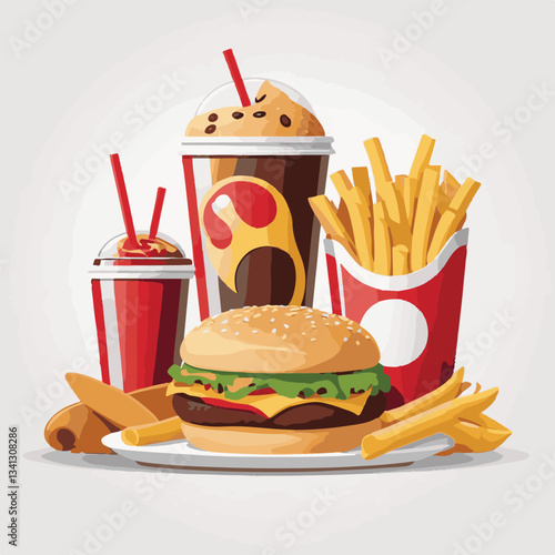 fastfood, fast, snack, food, meal, delicious, background, lunch, dinner, fat, american, burger, unhealthy, restaurant, meat, isolated, junk, menu, cheeseburger, tasty, set, hamburger, sandwich, cuisin
