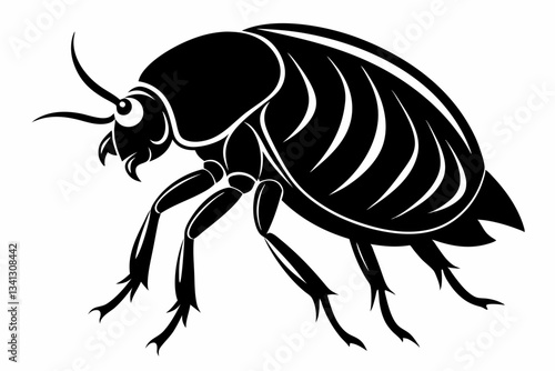 flea animal line art silhouette vector illustration
