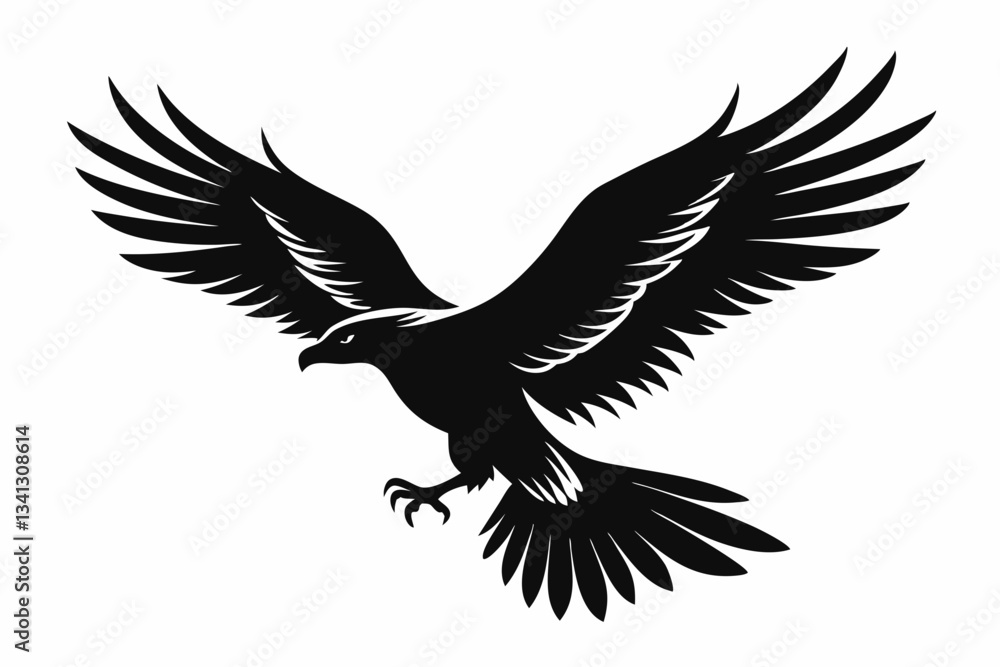 Obraz premium flying condor line art silhouette vector illustration