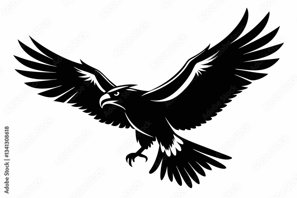 Obraz premium flying condor line art silhouette vector illustration
