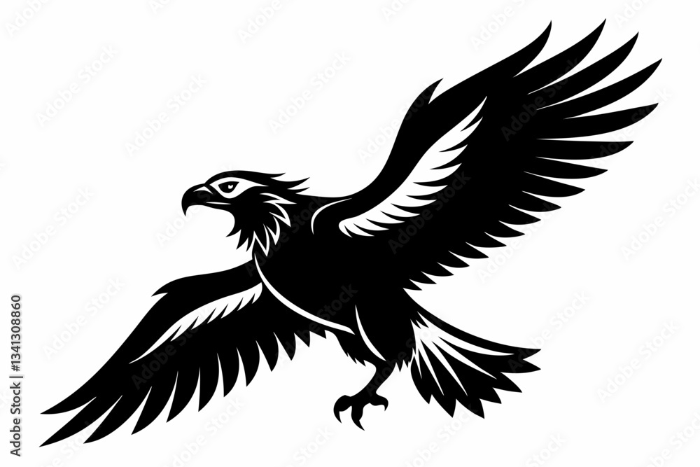 Obraz premium flying condor line art silhouette vector illustration