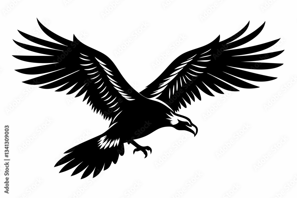 Fototapeta premium flying condor line art silhouette vector illustration