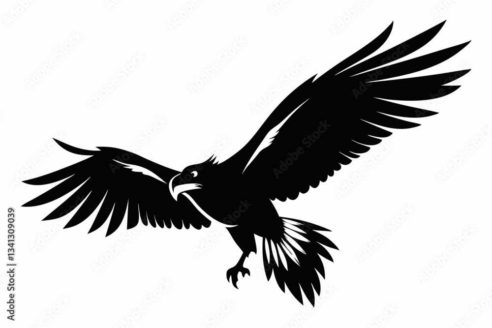 Obraz premium flying condor line art silhouette vector illustration