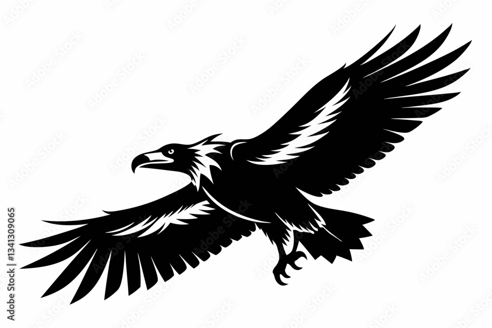 Obraz premium flying condor line art silhouette vector illustration