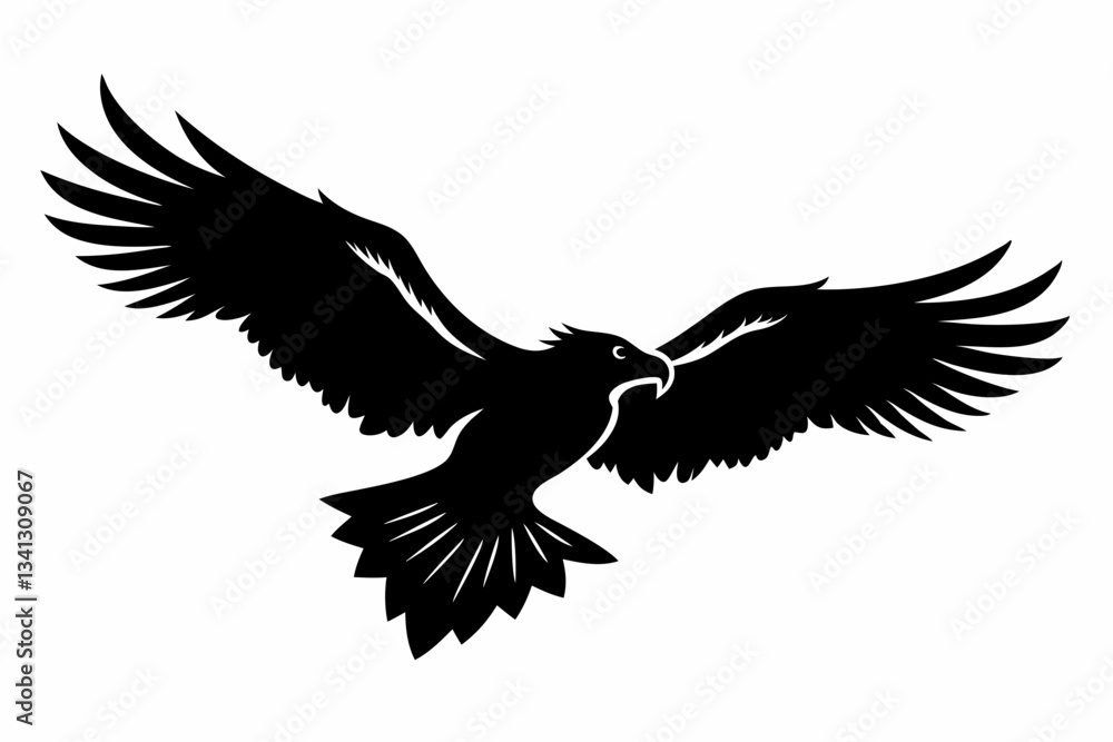Fototapeta premium flying condor line art silhouette vector illustration