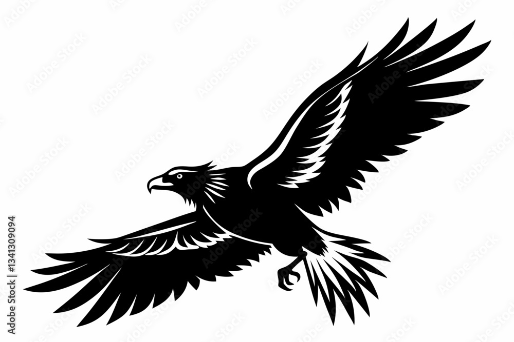Fototapeta premium flying condor line art silhouette vector illustration