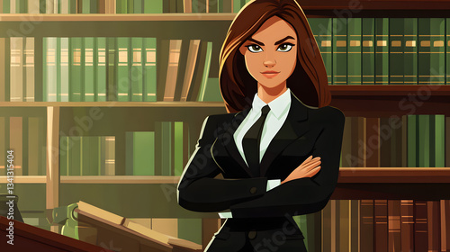Professional Female Lawyer Concept Cartoon Vector Illustration for Legal Services
