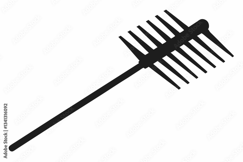 rake icon line art silhouette vector illustration rake icon line art silhouette vector illustration