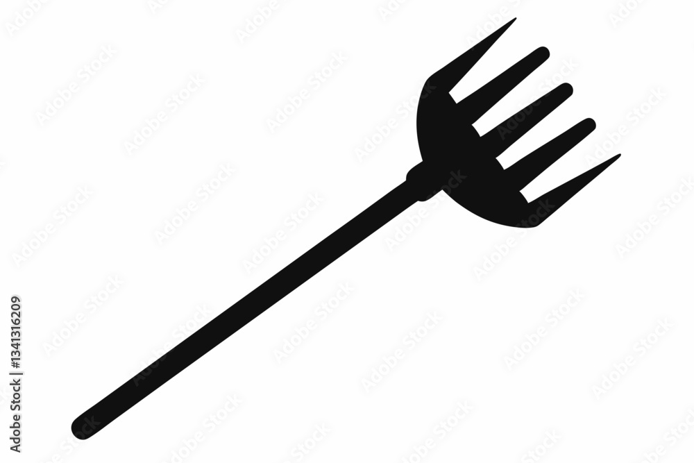 rake icon line art silhouette vector illustration rake icon line art silhouette vector illustration