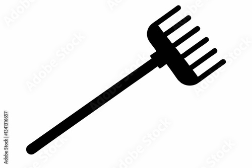 rake icon line art silhouette vector illustration