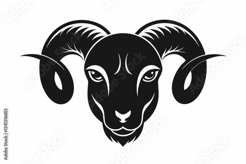 ram head line art silhouette vector illustration