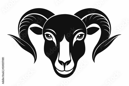 ram head line art silhouette vector illustration