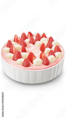 A Delectable Strawberry Dessert in a White Dish