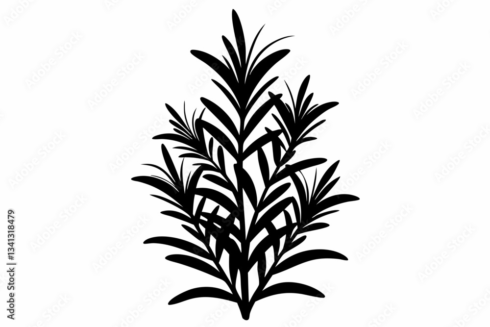 Obraz premium rosemary line art silhouette vector illustration