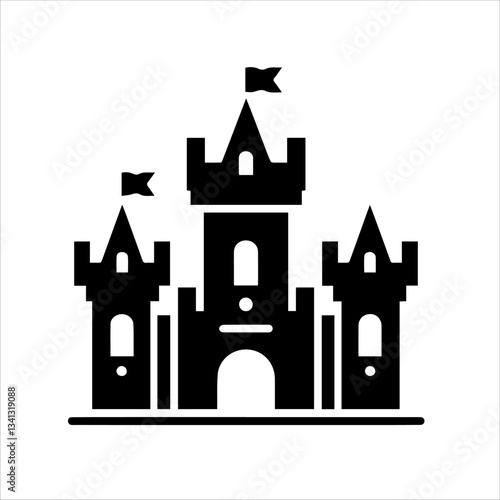 Wallpaper Mural Vector black castle icon, logo. Vector illustration isolated on white background Torontodigital.ca
