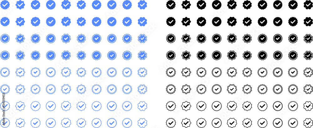 Blue check mark tick verification icon symbol Blue check mark tick verification icon symbol