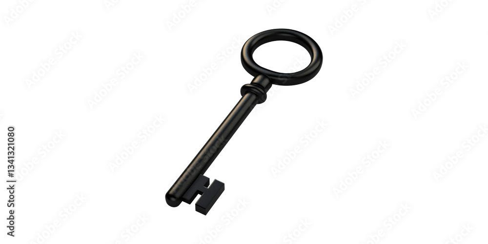 Antique Skeleton Key. Symbol Of Security And Access Isolated On Transparent Background Antique Skeleton Key. Symbol Of Security And Access Isolated On Transparent Background