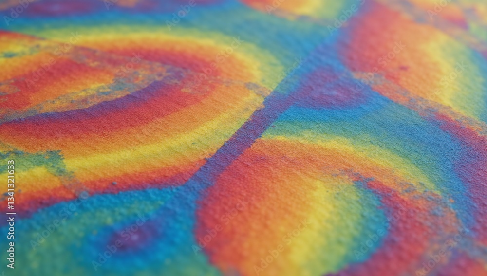 Obraz premium Rainbow-textured close-up of an abstract multi-colored canvas with rough colorful strokes