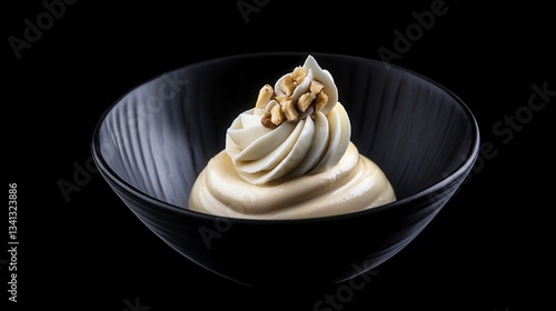 Exquisite Walnut Cream Dessert in Elegant Bowl - A Culinary Masterpiece