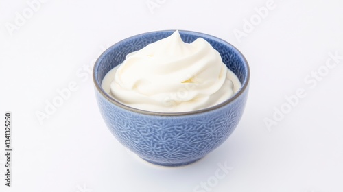 Whipped Cream in a Blue Bowl: A Creamy Delight