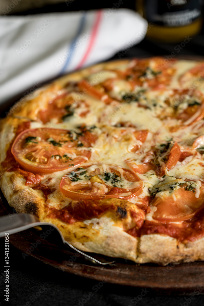 Homemade Neapolitan pizzas ready to eat Homemade Neapolitan pizzas ready to eat