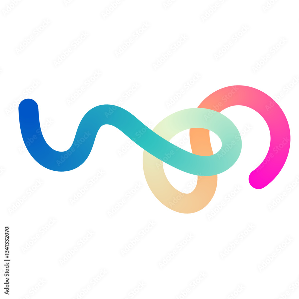 Abstract wavy line pattern with colorful gradient shapes, 3D fluid wave design. Modern geometric and organic elements, ribbon-like graphic background. Flat vector illustration isolated on white Abstract wavy line pattern with colorful gradient shapes, 3D fluid wave design. Modern geometric and organic elements, ribbon-like graphic background. Flat vector illustration isolated on white