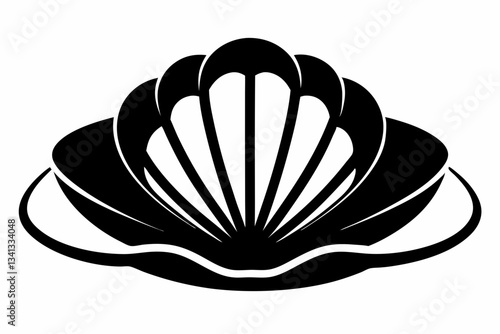 clam line art silhouette vector illustration