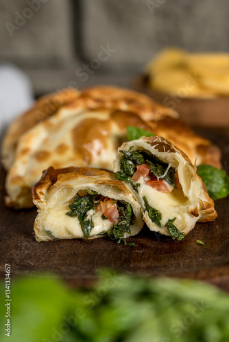 Ready-to-eat homemade caprese empanadas