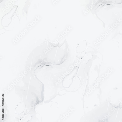 Light Alcohol Ink Background. Grey Marble Background. White Water Color Splash. White Marble Floor Texture. Grey Gradient Watercolor. Grey Elegant Splash. Light Rock Paint. Vector Seamless Painting.