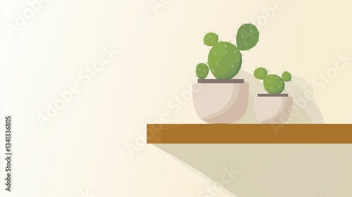 Two Cactus Plants on a Shelf - A Simple and Elegant Design