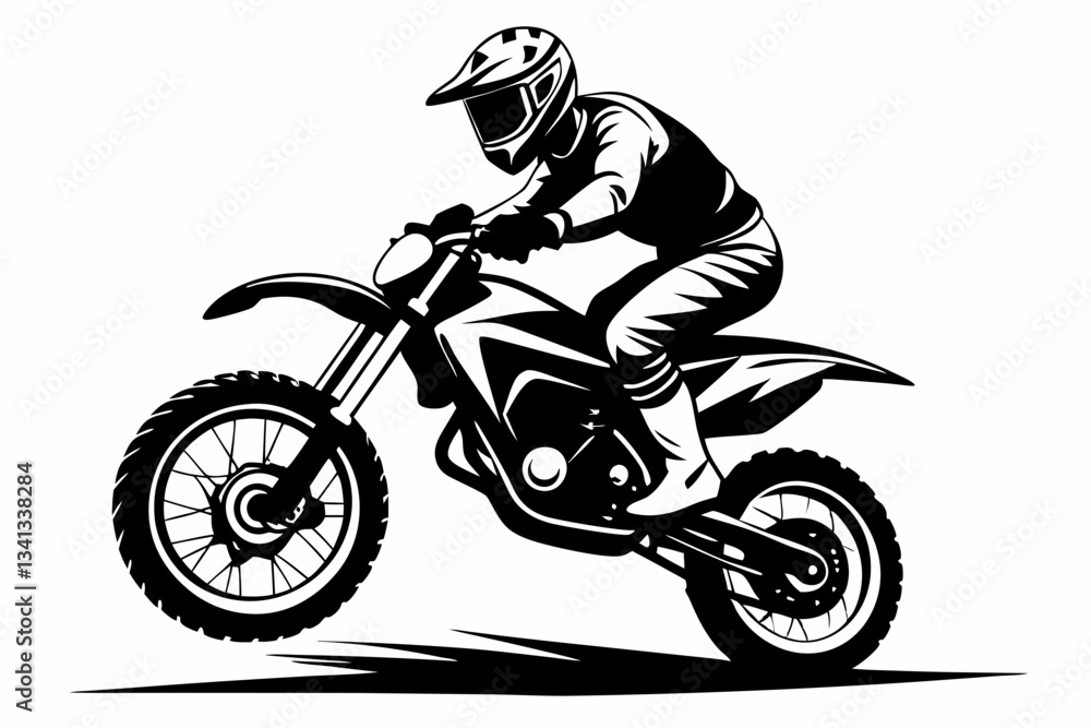 dynamic dirt bike rider line art silhouette vector illustration dynamic dirt bike rider line art silhouette vector illustration