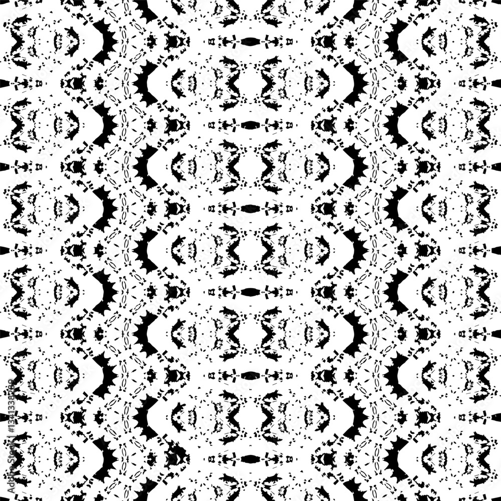 Gray Color Geometric Pattern. Seamless Stripe Boho Brush. Gray Colour Bohemian  Textile. Abstract Boho Print. Gray Color Geometric Batik. Ethnic Bohemian Brush. Seamless Watercolor Carpet Pattern