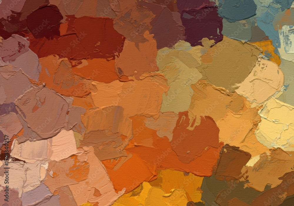 Obraz premium A textured abstract background with warm hues and visible brush strokes, creating a painterly and organic feel.