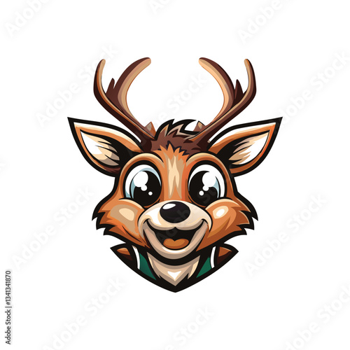 minimalist creative deer mascot logo icon vector art design
