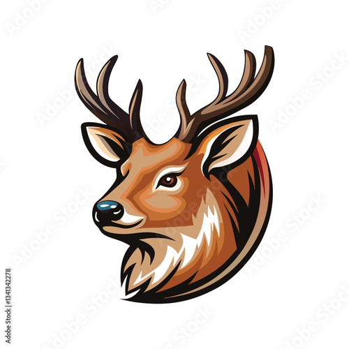 minimalist creative deer mascot logo icon vector art design