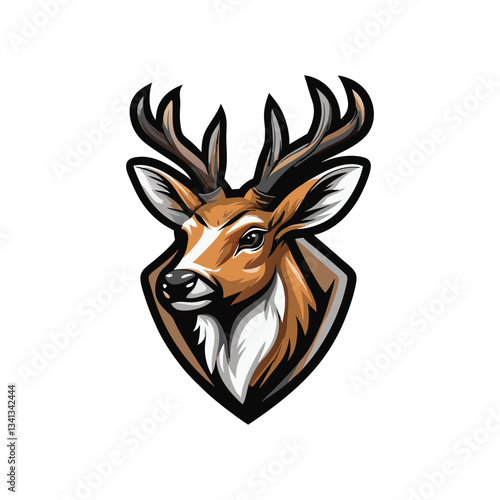 minimalist creative deer mascot logo icon vector art design