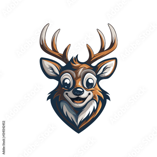 minimalist creative deer mascot logo icon vector art design