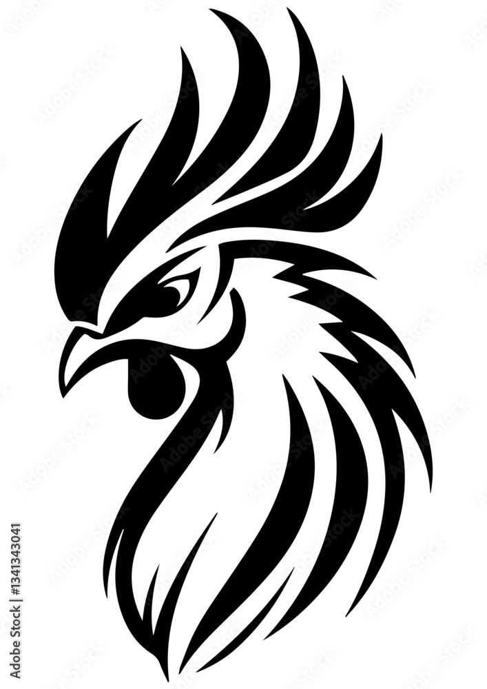 Black and white vector rooster illustration. Farm animal, poultry, rural life. Line art for tattoo, logo, engraving, laser cutting, and design projects. Black and white vector rooster illustration. Farm animal, poultry, rural life. Line art for tattoo, logo, engraving, laser cutting, and design projects.