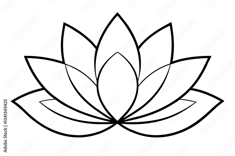 lotus line art silhouette vector illustration lotus line art silhouette vector illustration