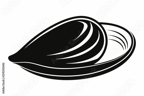 mussel line art silhouette vector illustration