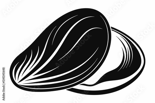 mussel line art silhouette vector illustration