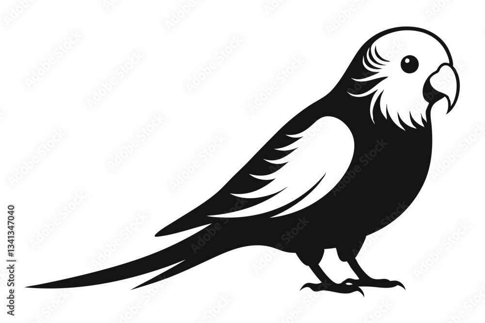 parakeet line art silhouette vector illustration parakeet line art silhouette vector illustration