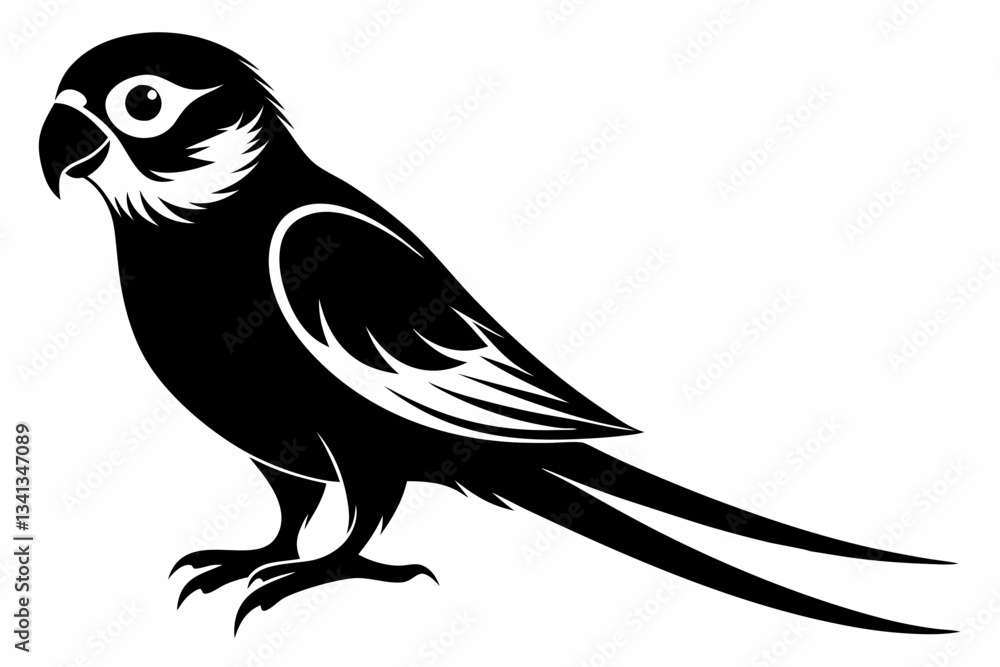 Obraz premium parakeet line art silhouette vector illustration